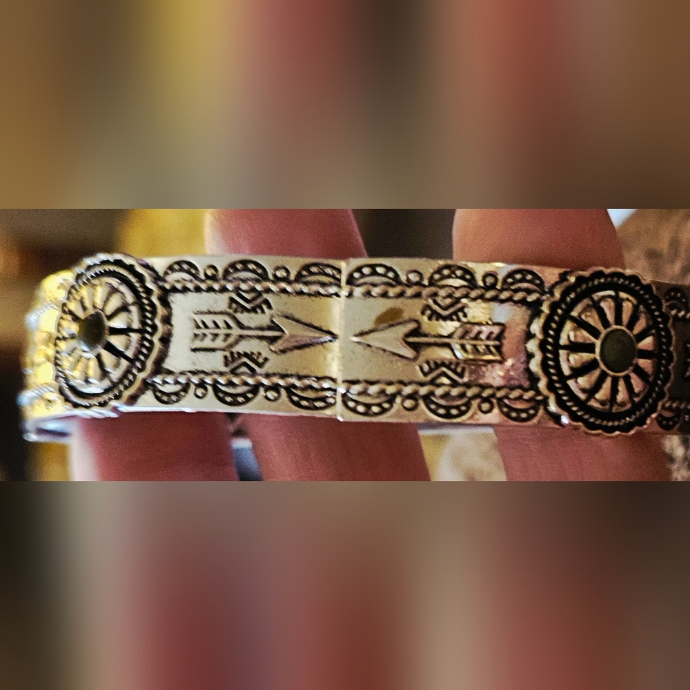 Intricate Silver and Black Bracelet